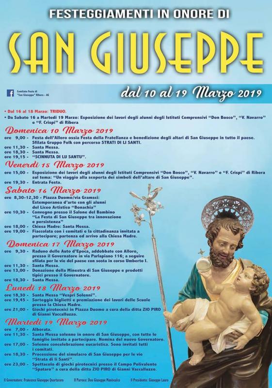 Festa dell'Addaru e di San Giuseppe a Ribera 2019 (AG) Sicilia eventi e sagre