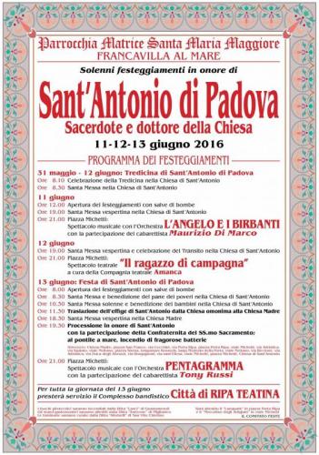 Festeggiamenti In Onore Di S. Antonio Di Padova - Francavilla Al Mare