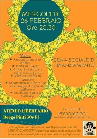 Cena Di Finanziamento Dell'ateneo Libertario - Firenze