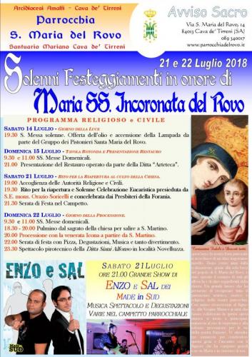 Festa Patronale Maria Ss. Incoronata Del Rovo - Cava De' Tirreni