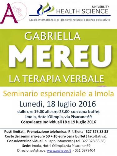 La Terapia Verbale Con La Dott.ssa Gabriella Mereu - Imola