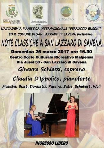 Il Soprano Ginevra Schiassi E La Pianista Claudia D'ippolito In Concerto - San Lazzaro Di Savena