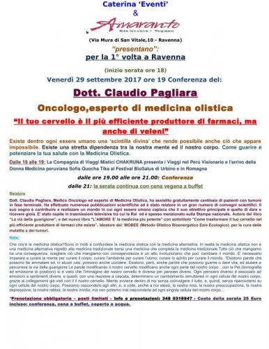 Conferenza Del Dott. Claudio Pagliara A Ravenna - Medico Oncologo Olistico - Ravenna