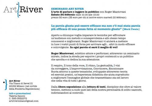 Seminario Art River - Milano