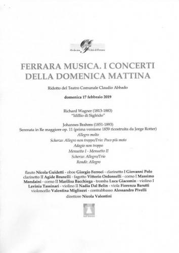 Ferrara Musica. I Concerti Della Domenica Mattina - Ferrara