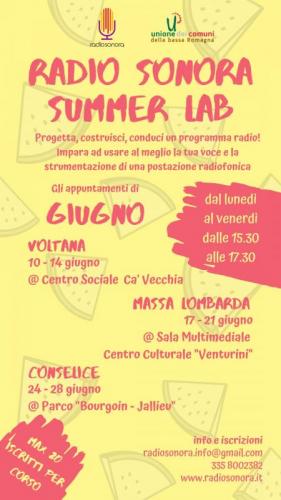 Radio Sonora Summer Lab In Bassa Romagna - Conselice