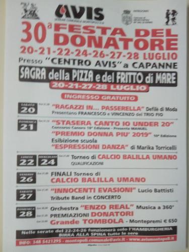 Festa Del Donatore Sagra Della Pizza E Del Fritto Di Mare - Montopoli In Val D'arno