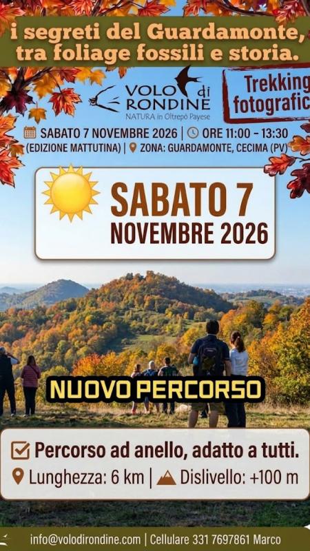7 Novembre 2026, Trekking Tra Foliage E Fossili In Oltrepò Pavese