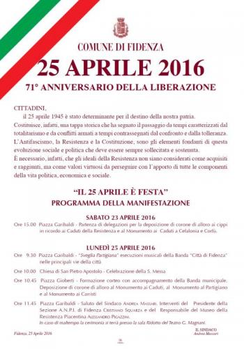 Anniversario Della Liberazione - Fidenza