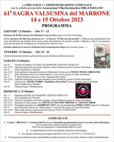 Sagra Valsusina Del Marrone - Villar Focchiardo