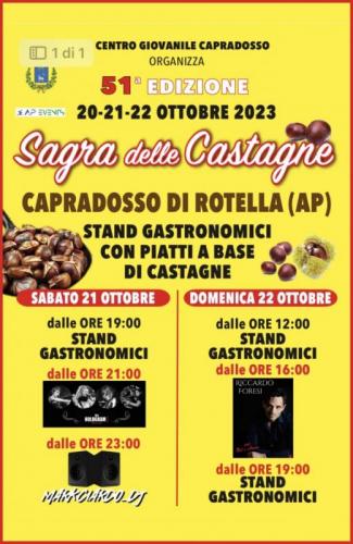 Sagra Delle Castagne A Capradosso Di Rotella - Rotella