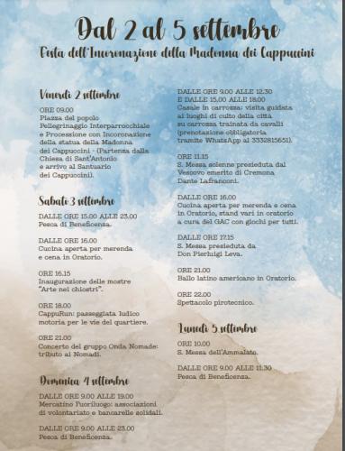 Festa Dell’incoronazione Della Madonna Dei Cappuccini A Casalpusterlengo - Casalpusterlengo