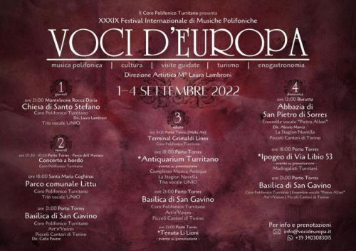 Festival Internazionale Di Musiche Polifoniche Voci D’europa - Porto Torres