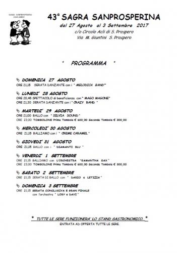Sagra Sanprosperina - Cascina