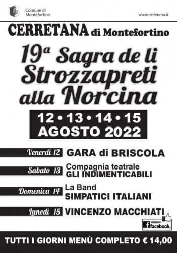 Sagra De Li Strozza Preti Alla Norcina A Cerretana - Montefortino