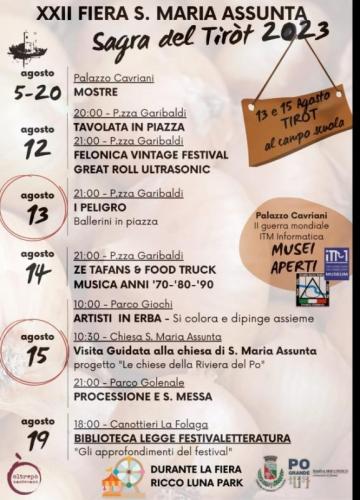 Fiera Di Santa Maria Assunta Sagra Del Tirot Felonica - Sermide e Felonica