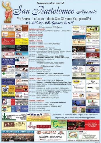 Festa San Bartolomeo - La Lucca Msgc - Monte San Giovanni Campano
