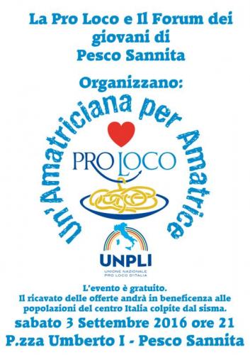 Un'amatriciana Per Amatrice - Pesco Sannita