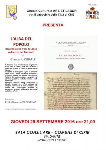 L'alba Del Popolo - Baratonia E Le Valli Di Lanzo Nella Crisi Del Trecento - Ciriè