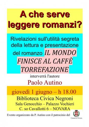 Presentazione Del Romanzo Di Paolo Autino - Novara