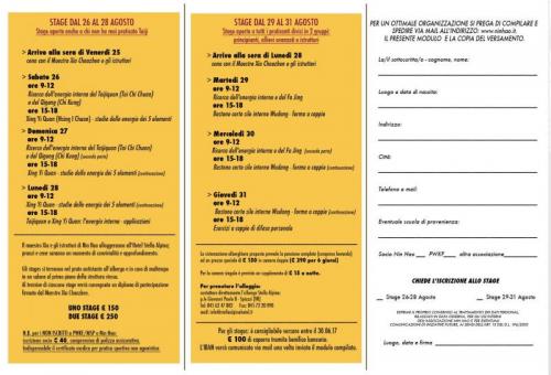 Stage Taiji Estivo - Ferrara Di Monte Baldo