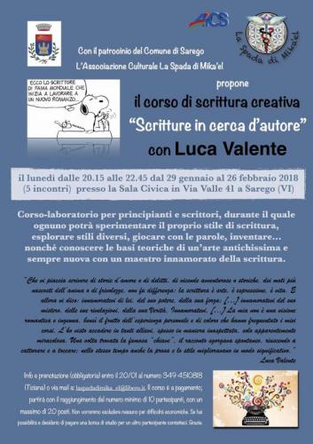 Incontro Con Lo Scrittore Luca Valente - Sarego