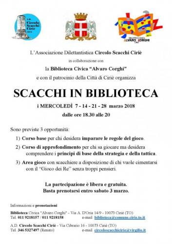 Scacchi In Biblioteca - Ciriè