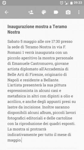 Personale Di Emanuele Castronuono - Teramo