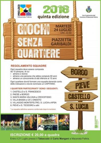 I Giochi Senza Quartiere A Macerata Feltria - Macerata Feltria