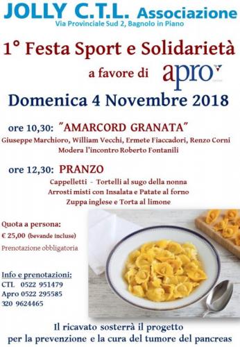 Festa Sport E Solidarietà A Favore Di Apro - Bagnolo In Piano