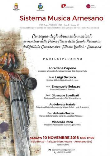 Il Progetto Sistema Musica A Arnesano - Arnesano