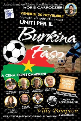 Uniti Per Il Burkina Faso. A Cena Con I Campioni - Castellalto