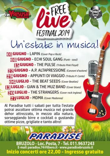 Free Live Festival Al Paradise - Bruzolo