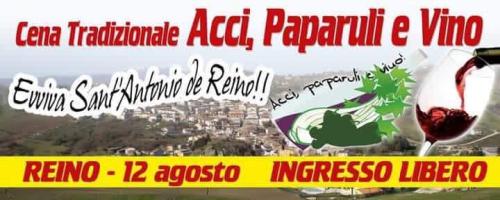 Sagra Acci, Paparuli E Vino A Reino - Reino