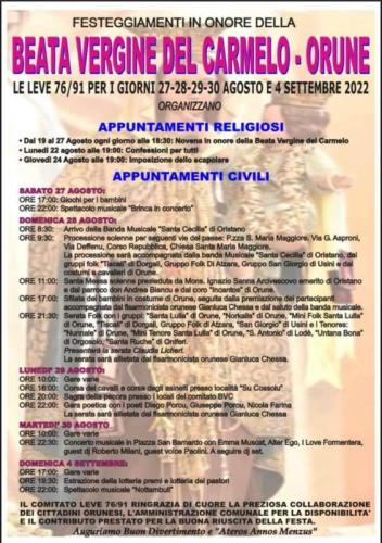 Festa Della Madonna Del Carmelo A Orune - Orune