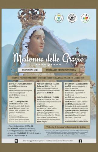 Solenni Festeggiamenti In Onore Della Madonna Delle Grazie A Roccavivi - San Vincenzo Valle Roveto