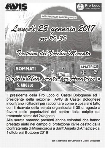 Avis Castel Bolognese - Serata Per I Terremotati Di Amatrice