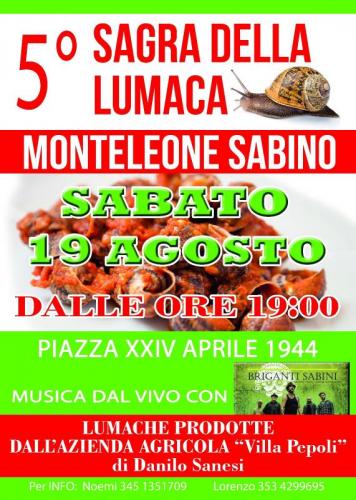 Sagra Della Lumaca A Monteleone Sabino - Monteleone Sabino