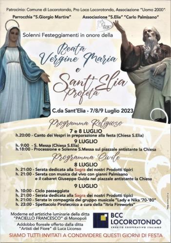Solenni Festeggiamenti In Onore Della Beata Vergine Maria E Sant'elia Profeta - Locorotondo - Locorotondo