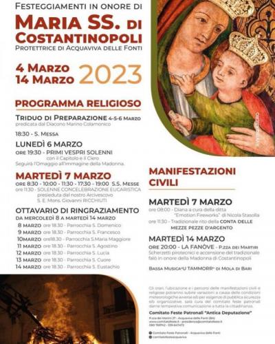 Festa Patronale Di Maria Ss Costantinopoli - Acquaviva Delle Fonti