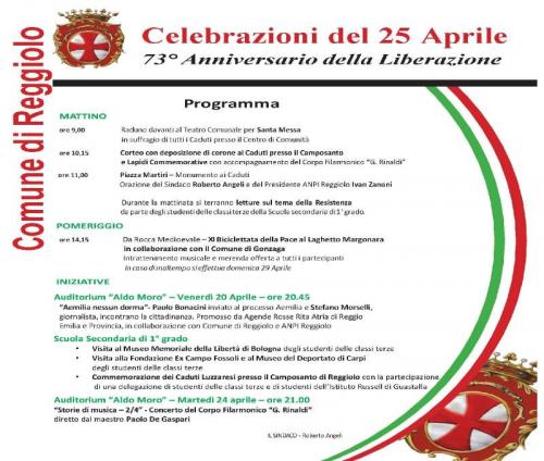 Celebrazioni Del 25 Aprile - Reggiolo