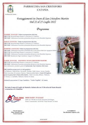Festa Di San Cristoforo 2022 - Catania