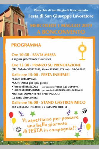 Festa Di San Giuseppe Lavoratore A Bonconvento - Sala Bolognese