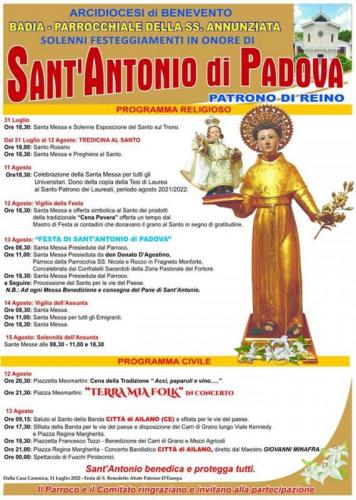 Festeggiamenti Di Sant'antonio Di Padova A Reino - Reino