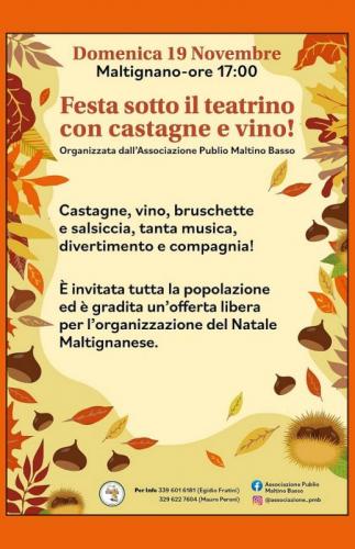 Festa Sotto Il Teatrino Con Castagne E Vino A Maltignano - Maltignano