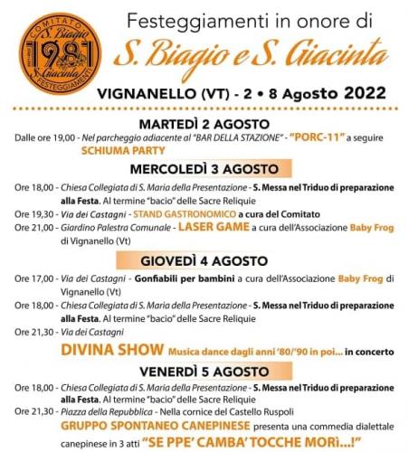 Festeggiamenti San Biagio E Santa Giacinta - Vignanello