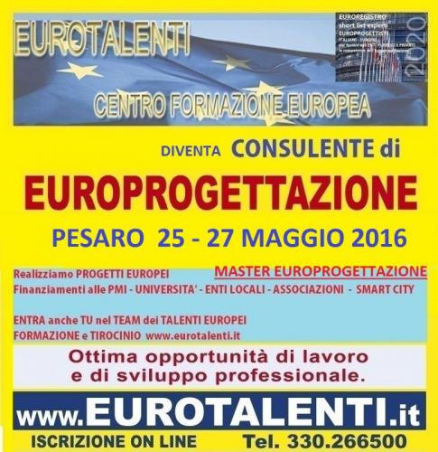 A Pesaro Master Europrogettazione 25-27 Maggio 2016